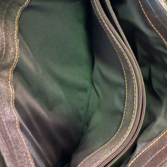 DAVID KING DISTRESSED BROWN LEATHER MESSENGER BAG MED SIZE - Picture 4 of 5